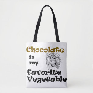 Bolso De Tela El chocolate es mi verdura favorita 