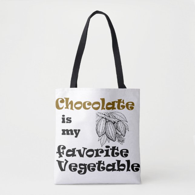 Bolso De Tela El chocolate es mi verdura favorita  (Anverso)