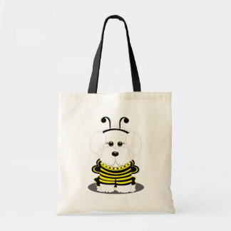 Bolso De Tela El chon Bichon caprichoso Frise de la "abeja "