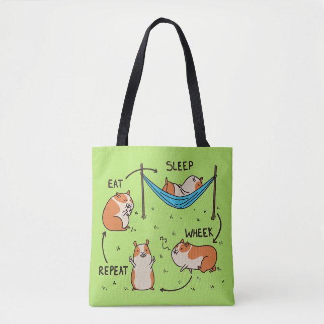 Bolso De Tela El ciclo de vida de un cuy (Anverso)