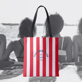 Bolso De Tela El Club De Natación Escudo Red Cabana Stripe