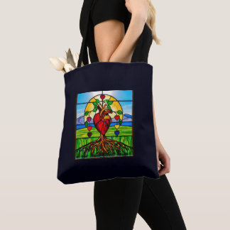 Bolso De Tela El colorido árbol del corazón sagrado de la vida