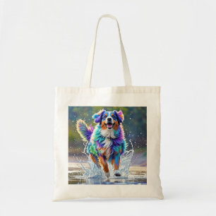 Bolso De Tela El colorido gigante feliz perro divertido, chispor