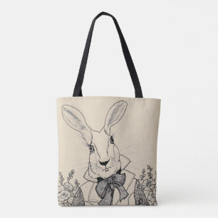 Bolso De Tela ¡El Conejo- blanco más hurrier voy, el behinder