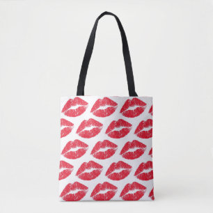 Bolso De Tela El conjunto perfecto de labios rojos está en esta 
