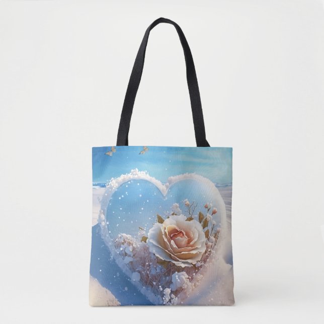 Bolso De Tela El corazón de la flor de invierno (Anverso)