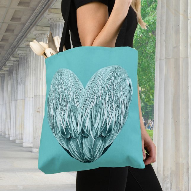 Bolso De Tela El corazón de la pluma en verde suave (Subido por el creador)