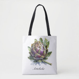 Bolso De Tela El corazón del jardín: Alcachofa en acuarela