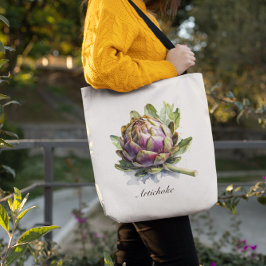 Bolso De Tela El Corazón del Jardín: Artichoke en acuarela