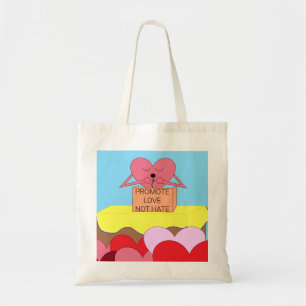 Bolso De Tela El corazón habla de amor: blanco