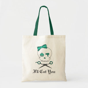 Bolso De Tela El cráneo del estilista y Scissor la bandera