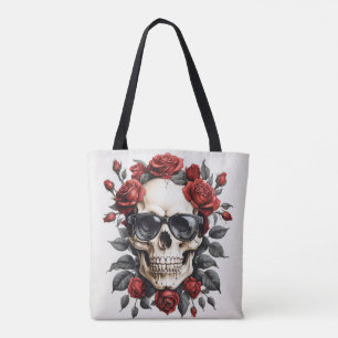 Bolso De Tela el cráneo florido