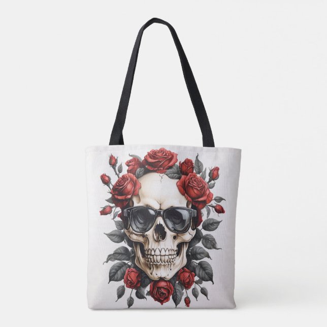 Bolso De Tela el cráneo florido (Reverso)
