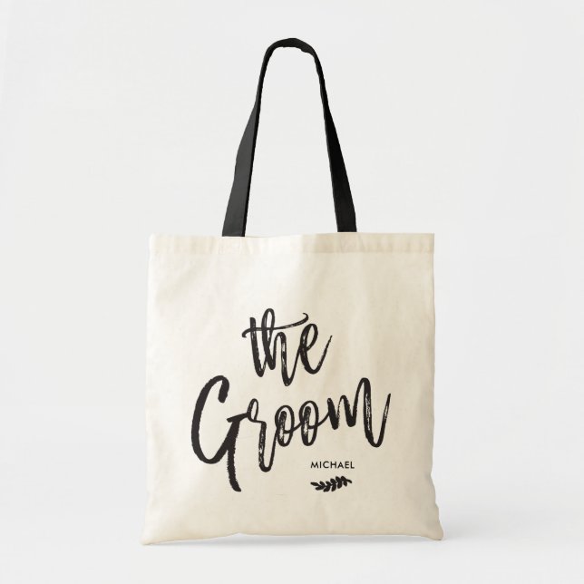 Bolso De Tela El crecimiento| Boda de nombres personalizados de  (Frente)
