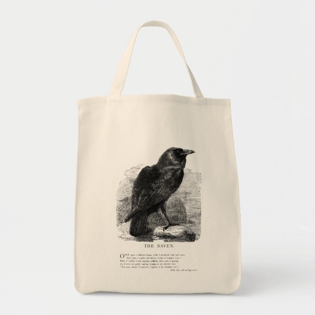 Bolso De Tela El cuervo de Edgar Allen Poe (Frente)