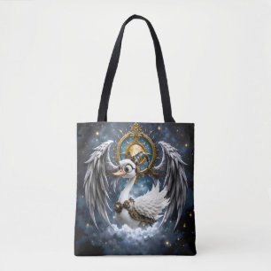 Bolso De Tela El curioso cisne de relojería.