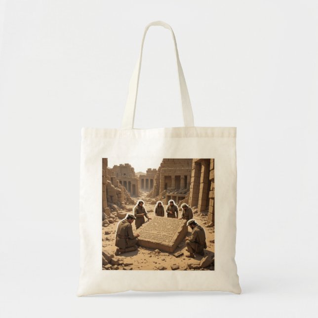 Bolso De Tela El descubrimiento de la piedra Rosetta (1799) (Frente)