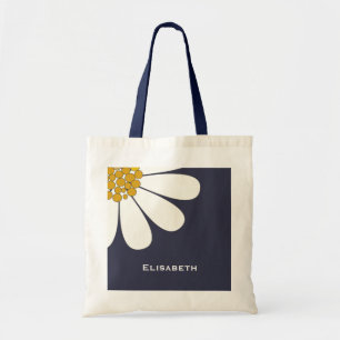 Bolso De Tela el desing floral Margarita-blanco personaliza