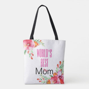 Bolso De Tela El día de madre floral de la mejor acuarela de la