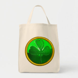 BOLSO DE TELA EL DÍA DE SAN PATRICK: GREEN SHAMROCK GEMSTONE JEW