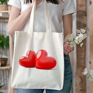 Bolso De Tela El día de San Valentín 3D Stereo Love Tote Bag