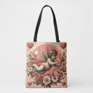Bolso De Tela El día de San Valentín clásico/vintage/retro cupid
