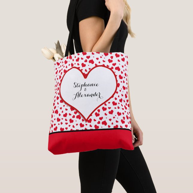 Bolso De Tela El día de San Valentín Corazones Patrón de amor No (Detalle)