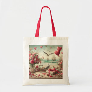 Bolso De Tela El día de San Valentín costero/náutico