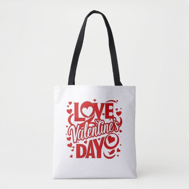 Bolso De Tela El día de San Valentín de amor Shoulder Tote Bag (Anverso)