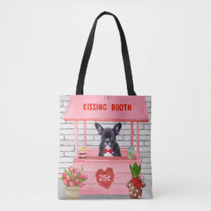 Bolso De Tela El día de San Valentín de Bulldog francés besando 