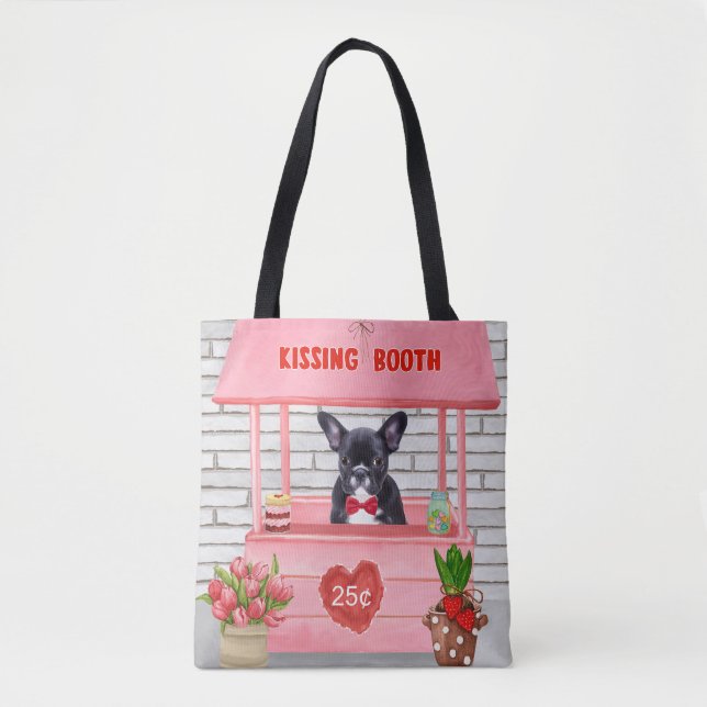 Bolso De Tela El día de San Valentín de Bulldog francés besando  (Anverso)