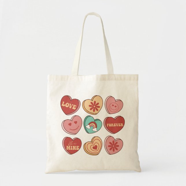 Bolso De Tela El día de San Valentín de cardíacos (Frente)