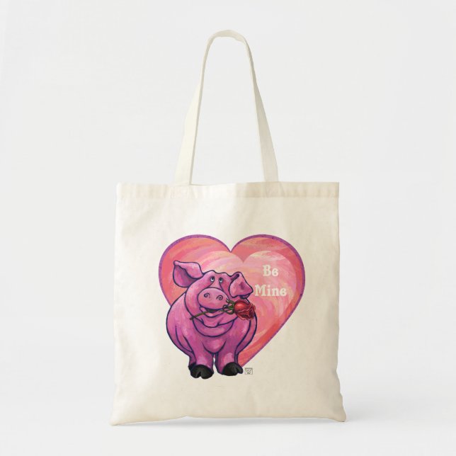 Bolso De Tela El día de San Valentín de cerdo (Frente)