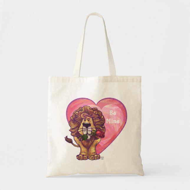 Bolso De Tela El día de San Valentín de leones (Frente)