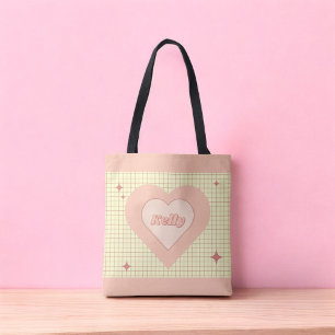 Bolso De Tela El día de San Valentín de patrones de contraste de