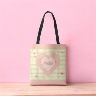 Bolso De Tela El día de San Valentín de patrones de contraste de