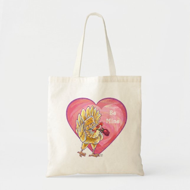 Bolso De Tela El día de San Valentín de pollo (Frente)