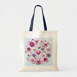 Bolso De Tela El día de San Valentín floral