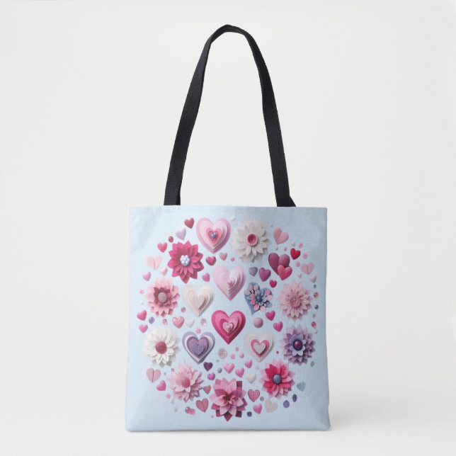 Bolso De Tela El día de San Valentín floral (Anverso)