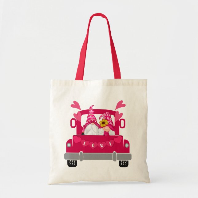 Bolso De Tela El día de San Valentín, Gnome, Camión Granjero (Frente)
