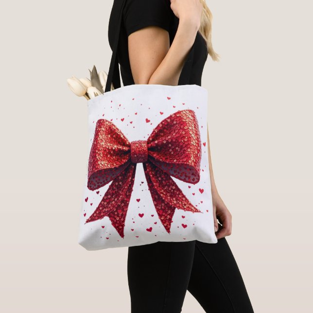 Bolso De Tela El día de San Valentín Heart Coquette Bow (Detalle)