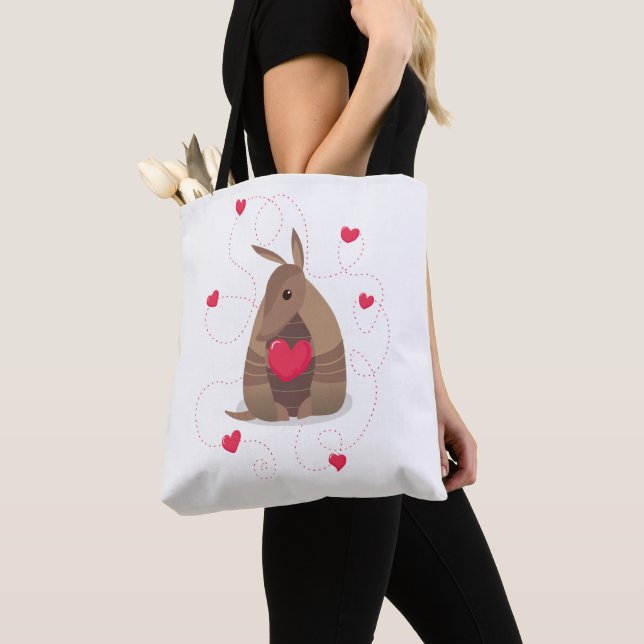 Bolso De Tela El día de San Valentín Heart Texas Armadillo (Detalle)