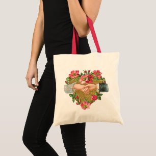 Bolso De Tela El día de San Valentín victoriano vintage, flores