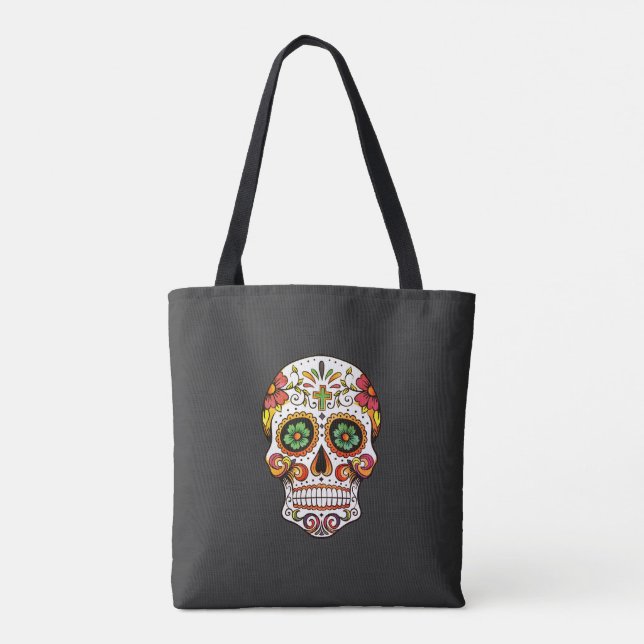 Bolso De Tela El día en que la calavera del azúcar muerto se mag (Reverso)