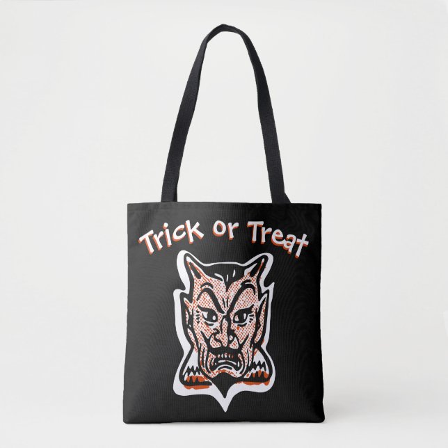 Bolso De Tela El diablo rojo clásico de Halloween | Truco oscuro (Anverso)