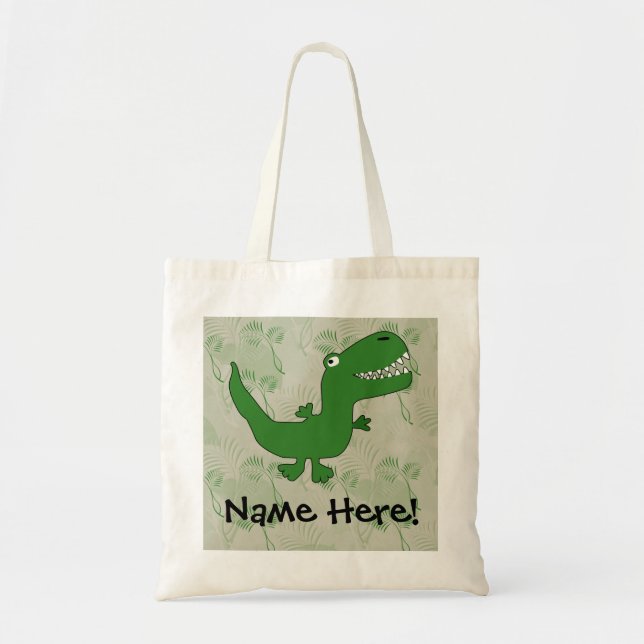 Bolso De Tela El dibujo animado del dinosaurio de Rex del (Frente)