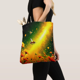 Bolso De Tela El diseño de la felicidad de polen dorado de las a