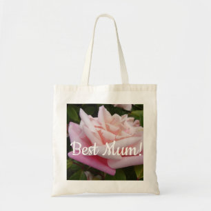Bolso De Tela El diseño de las mejores flores de Mamá rosadas
