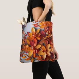 Bolso De Tela El diseño de patrón floral naranja