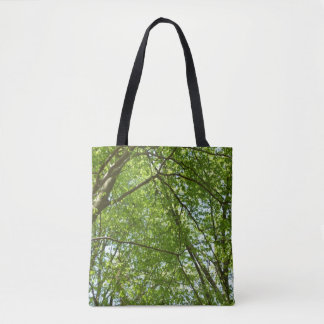 Bolso De Tela El dosel de la primavera deja la naturaleza verde